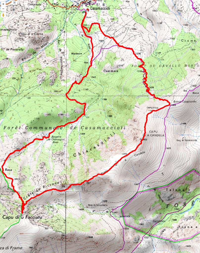 La carte : 1290 D+, 15,8Km, 6 heures